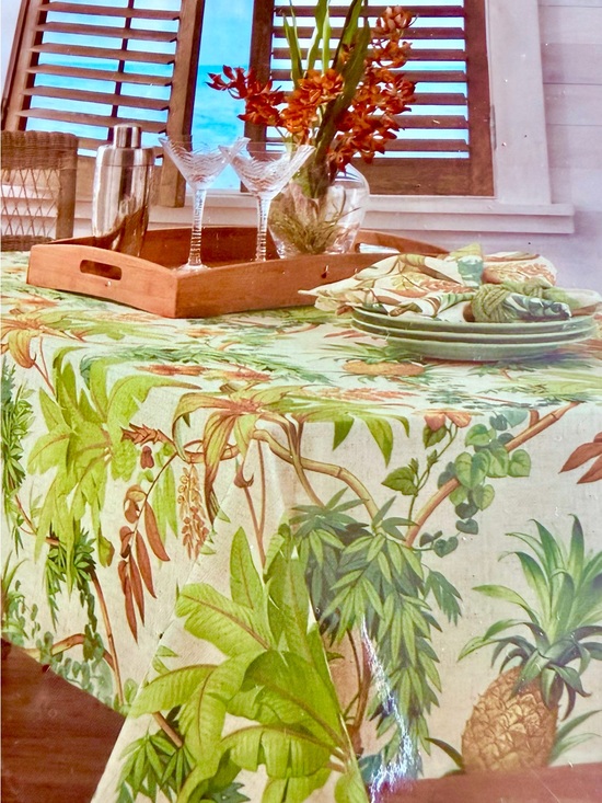 Tommy Bahama Other - Tommy Bahama “Tortuga” Tropical Botanical Indoor/Outdoor Oblong Tablecloth NWT!
